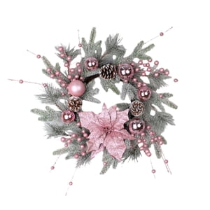 Magideal - Corona Navideña, Corona Navideña, Decoración De Inauguración De La Casa, Corona Navideña Para Puerta De Entrada, Guirnalda Navideña Para Balcón/Chimen 50Cm