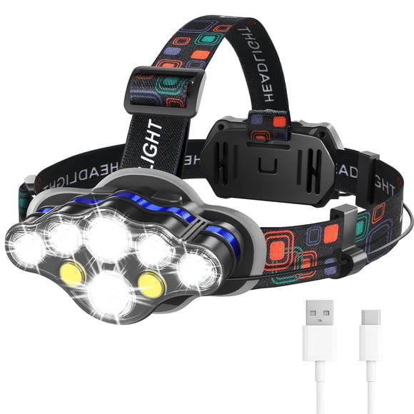 Lámpara frontal MIOISY recargable de 8 LED súper brillante e impermeable