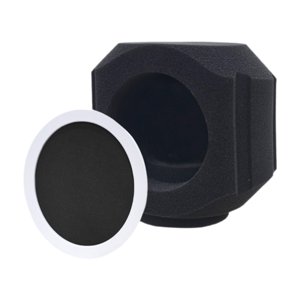 Magideal - Cubierta De Micrófono Filtro Acústico Fácil Instalación Protector De Sonido Portátil Espuma Filtro De Reflexión Absorbente De Sonido Para Uso , Negro
