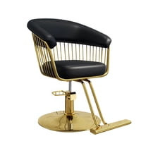 Tododescuento - Silla Peluquería Palace Negra Y Dorada