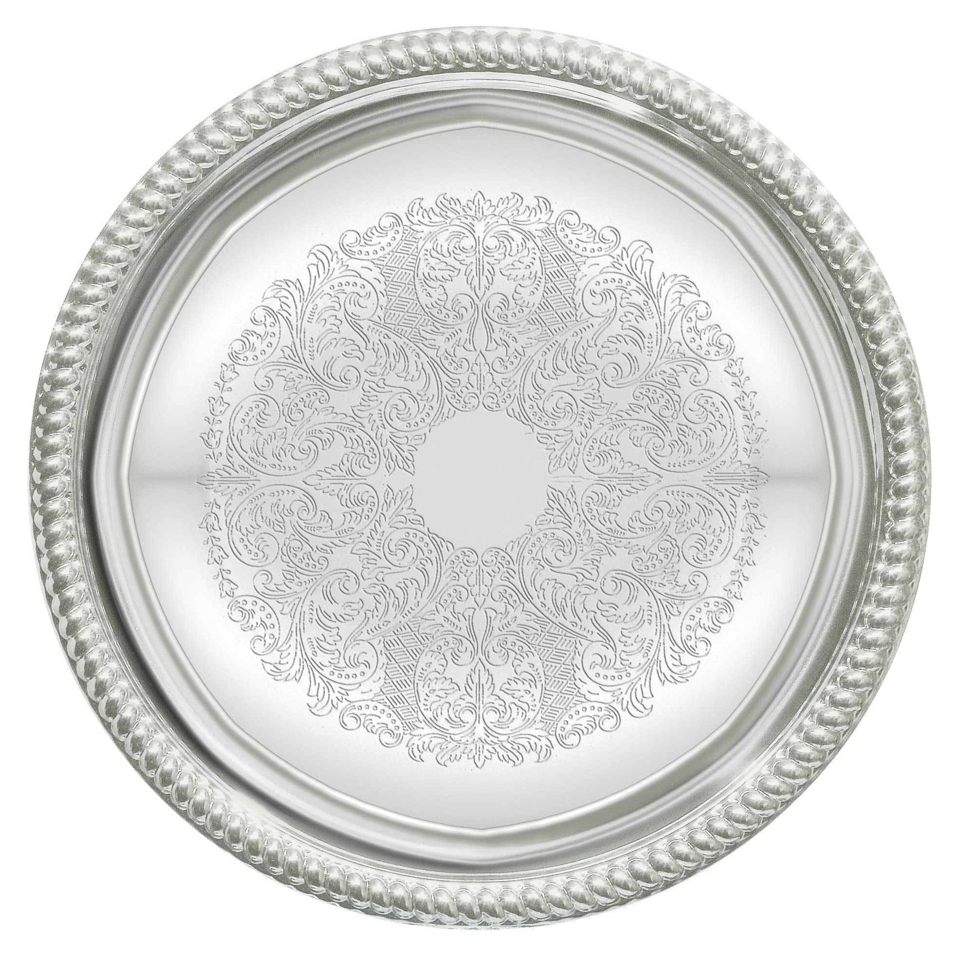 Bandeja Redonda Winco Cmt-14 Cromada 35,56 Cm