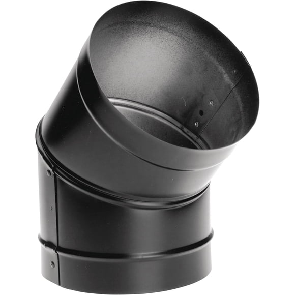 Elbow DuraBlack de pared única, 45°, desde la estufa hasta el techo/pared