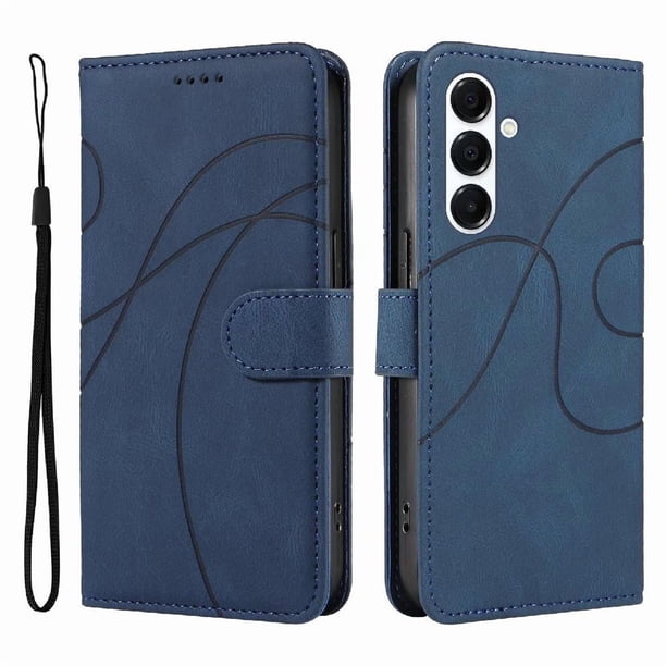 Funda tipo cartera con tapa para Samsung Galaxy A26 con tarjetero, soporte y cubierta magnética Azul