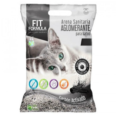 Fit Formula - Arena Sanitaria Carbón Activado Bolsa, 10 Kg.