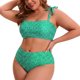 thumbnail image 2 of Agnes Orinda Bikini de Dos Piezas para Mujer de Talla Grande, Cintura Alta, Control de Abdomen, Realce, para Vacaciones, Talla 2X, Verde, 2 of 7