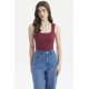 thumbnail image 1 of Polera Mujer Escote Cuadrado Liso Vino Oscuro, 1 of 4