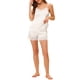 thumbnail image 2 of INSPIRE CHIC Conjunto de pijama de satén para mujer de regreso a clases con top de camisola con encaje y pantalones cortos, ropa de dormir con tirantes ajustables, ropa de descanso sedosa M Blanco, 2 of 6