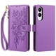 thumbnail image 2 of Funda Billetera Floral en Relieve samsung galaxy S25 edge con Tarjetero y Cremallera Morado, 2 of 6