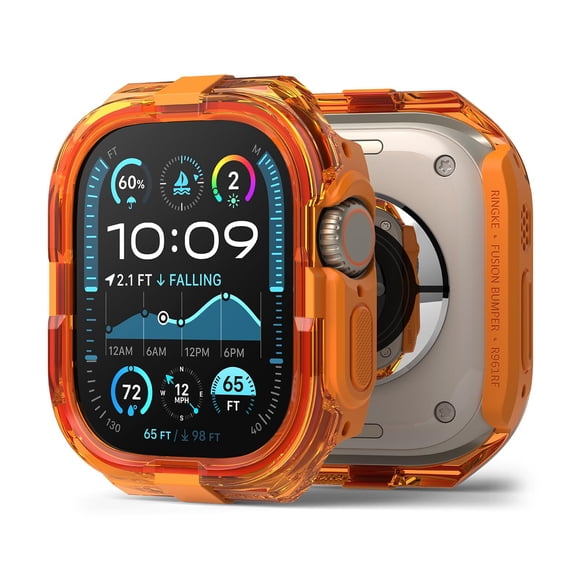 Funda Ringke Fusion Bumper compatible con Apple Watch Ultra 2 y Apple Watch Ultra Naranja Neón