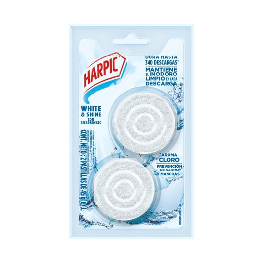 Pastilla Para Estanque Blancas Para Inodoro 2un 2 Un Harpic