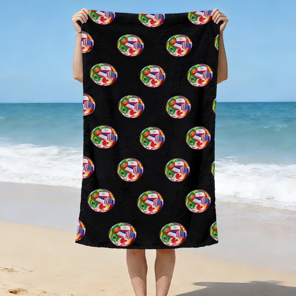 Toalla de playa Kytunera 76 x 152 cm con banderas del Mundial