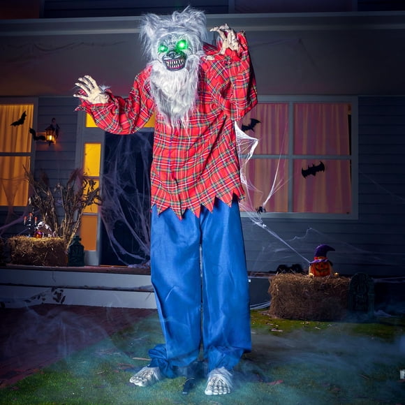 Animatronic Werewolf JOYIN Halloween de 68 pulgadas con ojos y sonido LED