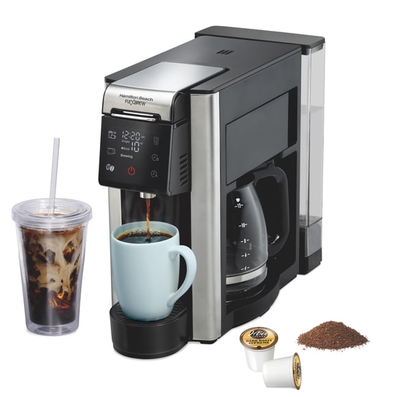 Cafetera Hamilton Beach FlexBrew Advanced 5 en 1 negra