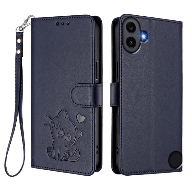 Funda Volteable tipo Billetera con Correa para Nothing CMF Phone 1, Azul