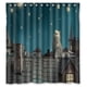 thumbnail image 1 of Cortina de ducha con diseño de gato blanco persa, gatito, cuento de hadas, fantasía, estrellas, luna y noche, juego de cortinas de baño con ganchos, tamaño 66 x 72 pulgadas, 1 of 3