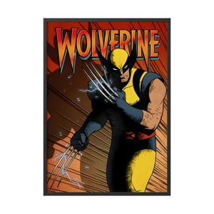 Creango - Cuadro Poster Enmarcado Wolverine Xmen Hombre X Marvel Decorativo