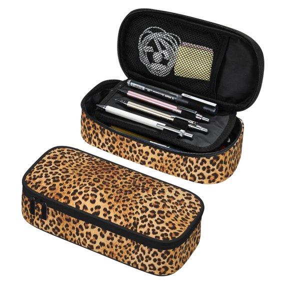 Estuche para lápices PAUSEBOLL 21x10x5 cm Estampado de leopardo con cremallera