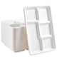 thumbnail image 1 of Bandejas escolares desechables Vplus, 100% compostables, platos de papel con 5 compartimentos, paquete de 100, 1 of 7