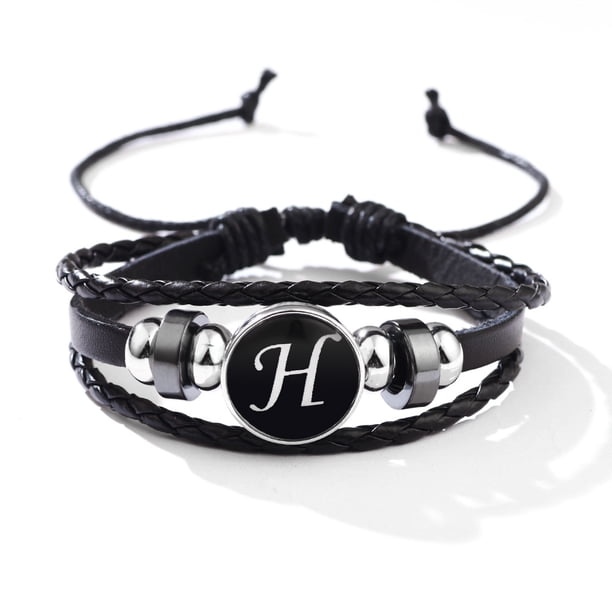 Stackable PU Leather Chain Bracelet - 26 English Letter Pattern - Perfect Birthday Gift for Personality Lovers!