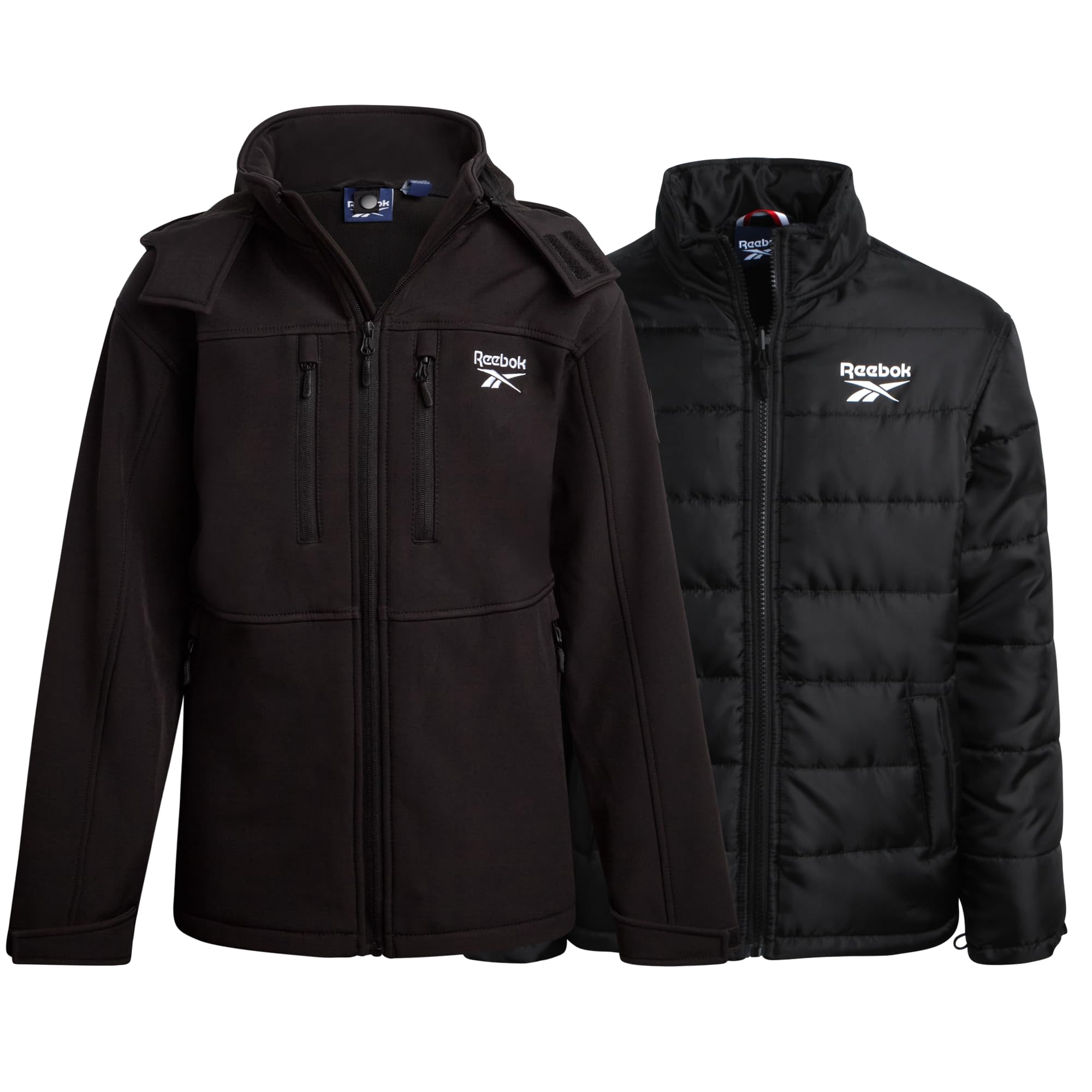 Chaqueta De Invierno Reebok, Sistema 3 En 1, Impermeable, Softshell Para Niños