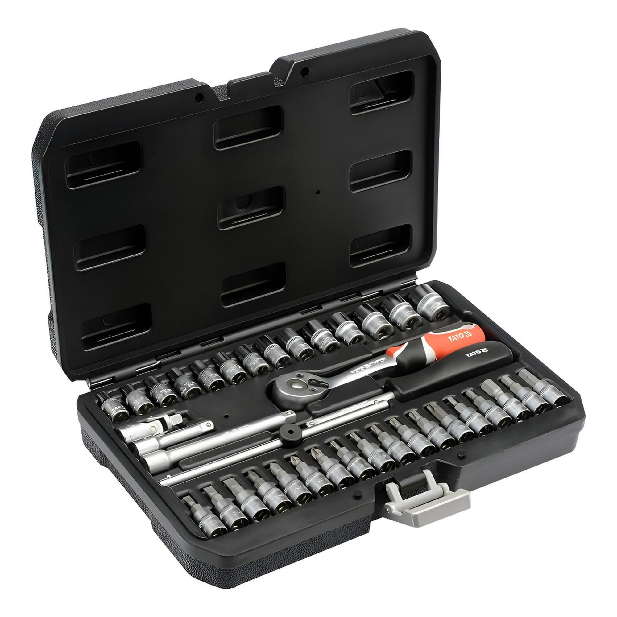 Juego De Dados 1/4 38 Piezas Yato Yt-14471 Maleta Gris