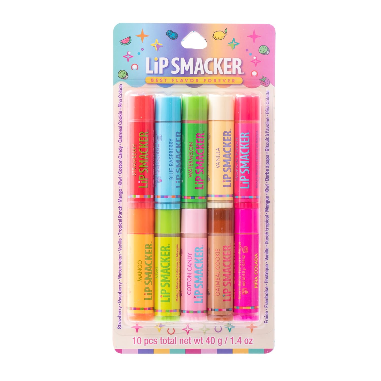 Bálsamo Labial Lip Smacker Original & Best Party Pack De 10 Sabores