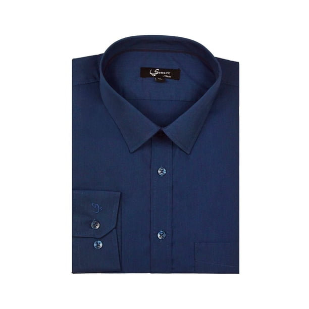Camisa Trevira Lisa Color Azul Marino 2xl