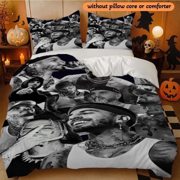 3pcs Rauw Alejandro Printed Cover Set All-Season Bedding for Christmas and Halloween Decor \u2013