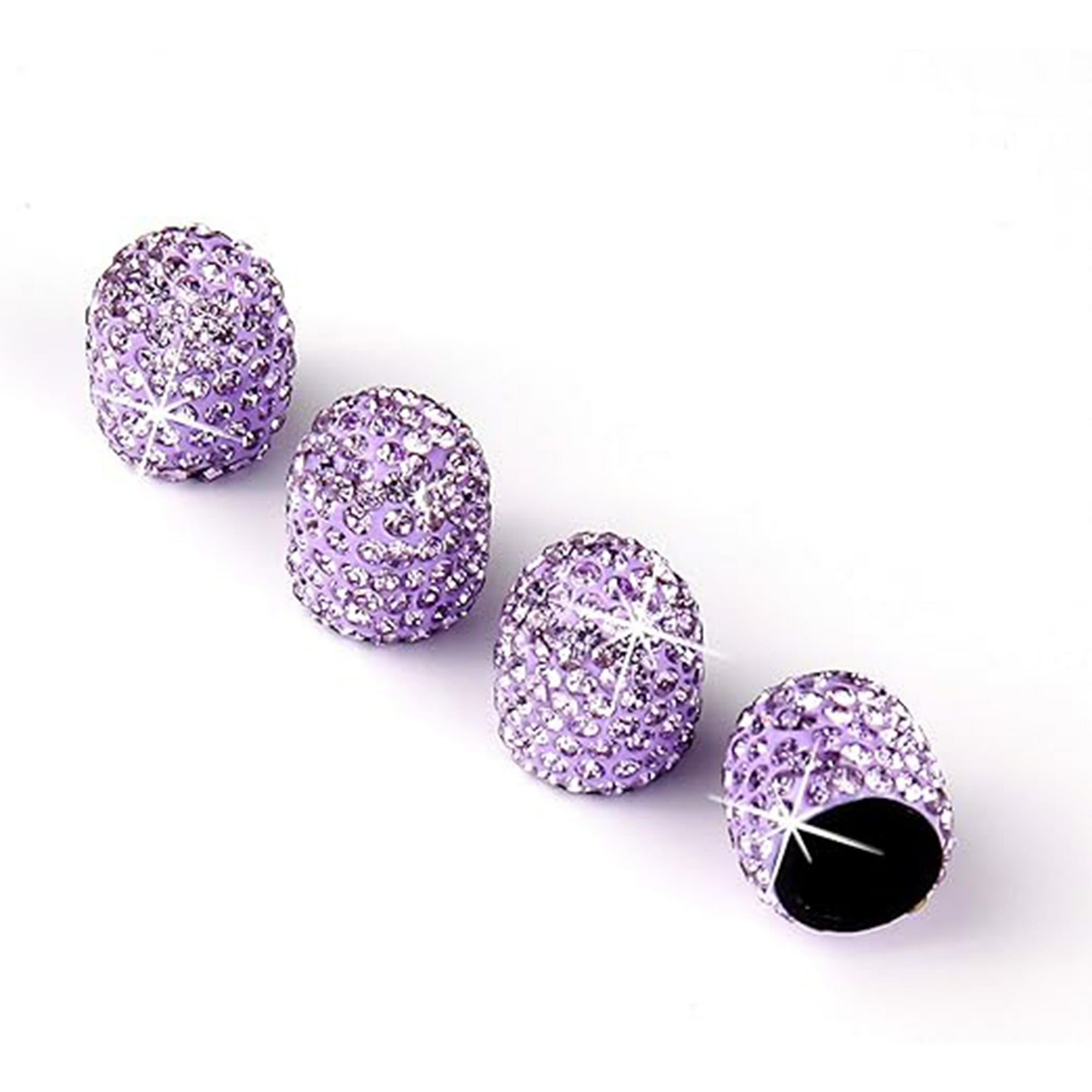 Veat00l - 4 Tapones De Válvula De Neumáticos De Automóviles Hechos A Mano, Con Diamantes Artificiales, Para Válvulas De Neumáticos De Automóviles, Atractivos Accesorios De Automóviles A Prueba De Polvo