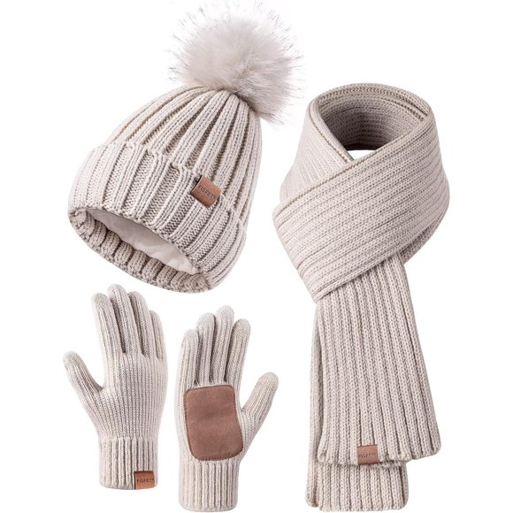 Set de Invierno para Mujer: Gorro, Bufanda y Guantes de 3 Piezas
