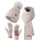thumbnail image 1 of Set de Invierno para Mujer: Gorro, Bufanda y Guantes de 3 Piezas, 1 of 3