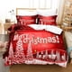 thumbnail image 1 of Christmas Duvet Cover Set Red Colour Merry Christmas Theme Tree Gift Pattern For Kids Teens Adult Bedding Set, 1 of 5