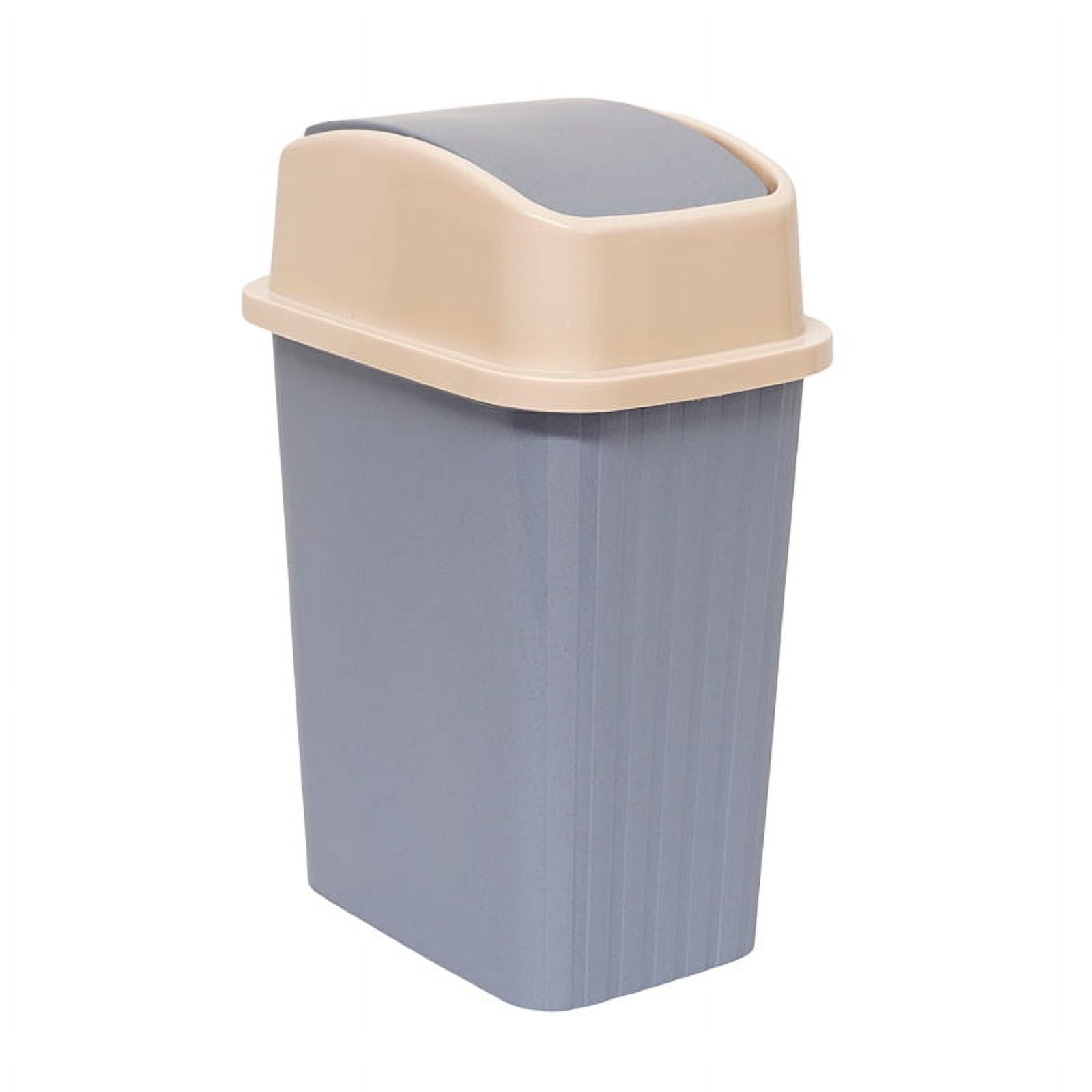 Basurero Plastico Celeste Papelera 12 Litros Tapa Vaiven Wakeshome