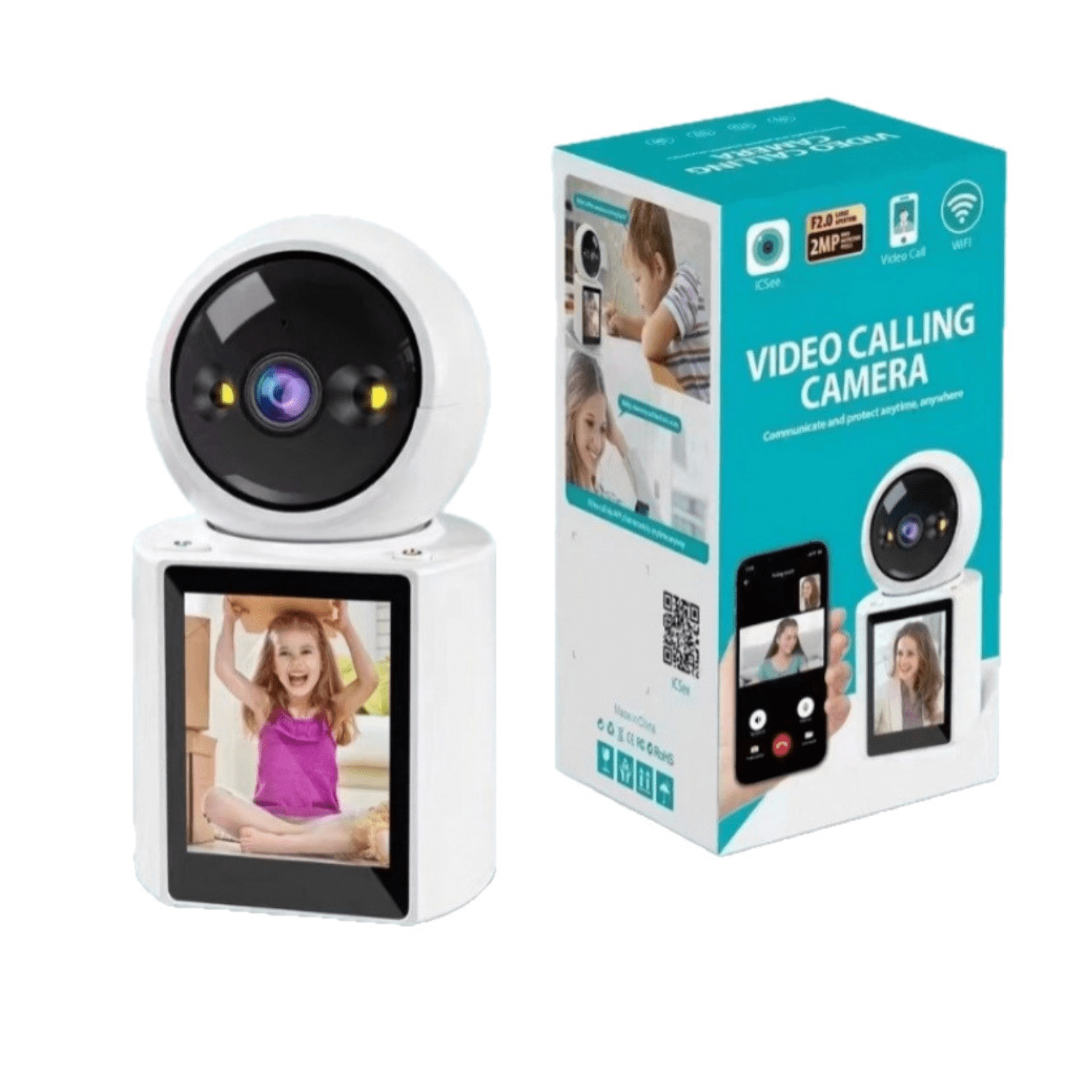 Genérico - Cámara Video Seguridad Wifi Videollamada Bidireccional 1080p Blanco