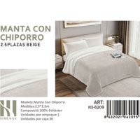 Todostore - Manta Frasada Con Chiporro Diseño Liso King