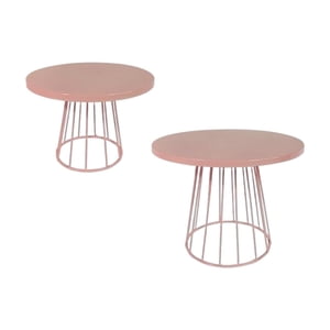 Magideal - 2 Soportes De Metal Para Pasteles, Bandeja De Almacenamiento Duradera Resistente Multiusos, Soporte Para Cupcakes Para Fiesta, Tienda, Ventana, Hotel, Rosado