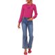 thumbnail image 2 of INSPIRE CHIC Blusa de Manga Larga con Cuello con Volantes para el Día de San Valentín de Regreso a Clases para Mujer XL Rosa Fucsia-Sólido, 2 of 6