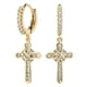thumbnail image 3 of Pendientes , material de 14K chapado en oro Pendientes pequeños Pendientes de tuerca para hombres Mujeres Graduación Bodas Navi , Oro 1.1x0.39 pulgadas, 3 of 5