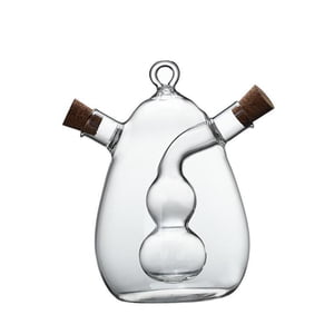 Bothyi - Botella De Aceite De Vidrio Vertedor Doble Botellas De Vinagrera Transparente Para Restaurante Salsa De Soja