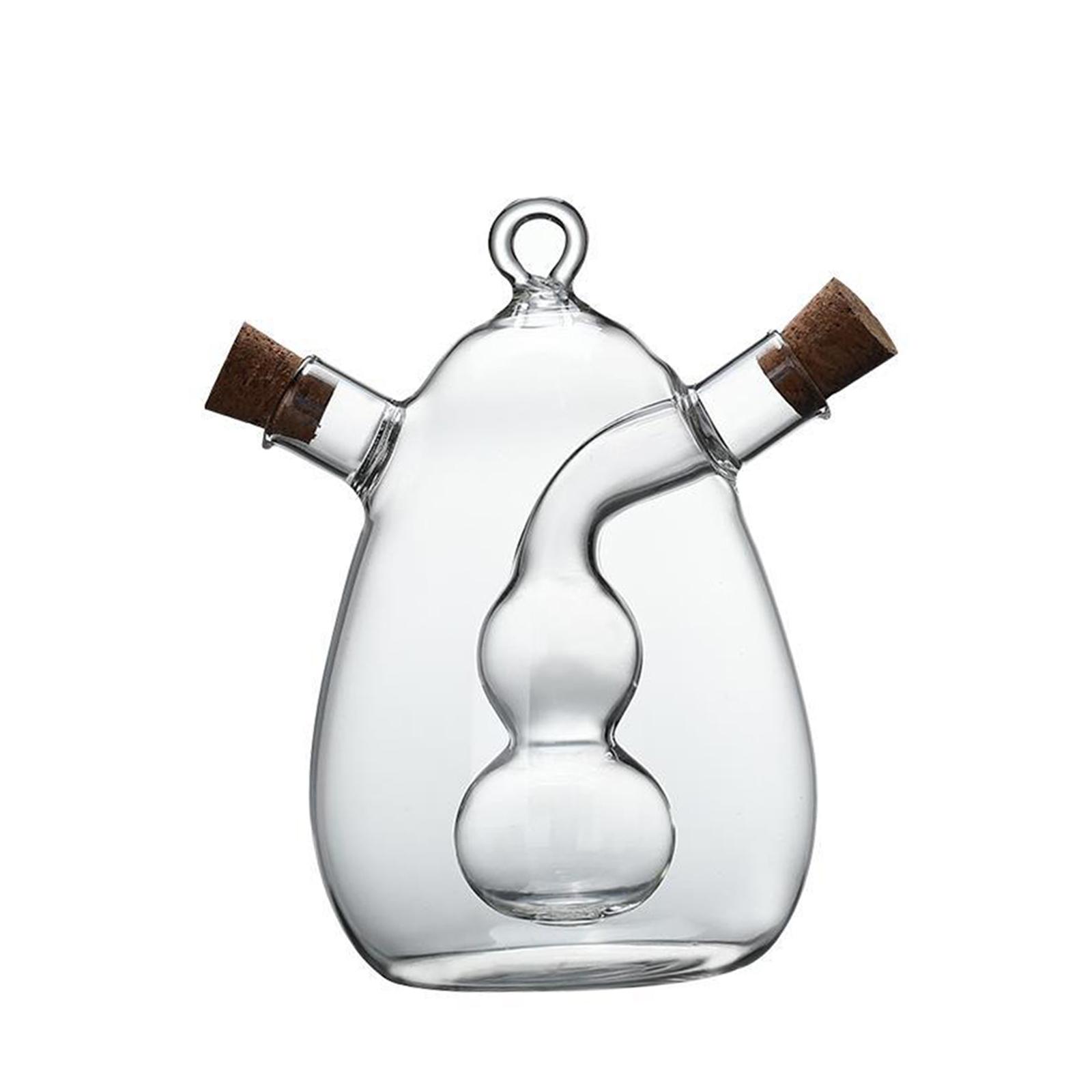 Bothyi - Botella De Aceite De Vidrio Vertedor Doble Botellas De Vinagrera Transparente Para Restaurante Salsa De Soja