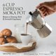 thumbnail image 2 of Cafetera cubana Moka Pot Mixpresso para 6 tazas, cuerpo de aluminio, 2 of 9