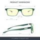 thumbnail image 2 of Gafas para Gaming Gunnar Vertex Moss Ámbar con Filtro de Luz Azul, 2 of 9