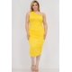 thumbnail image 2 of Saronite Vestido Midi Ajustado de un Solo Hombro con Fruncido, Sexy y Liso, Color Dalia (Talla Grande para Mujer), 2 of 4