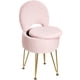 thumbnail image 1 of Taburete De Tocador Pequeño Con Respaldo Plegable Para Almacenamiento Rosa, 1 of 7