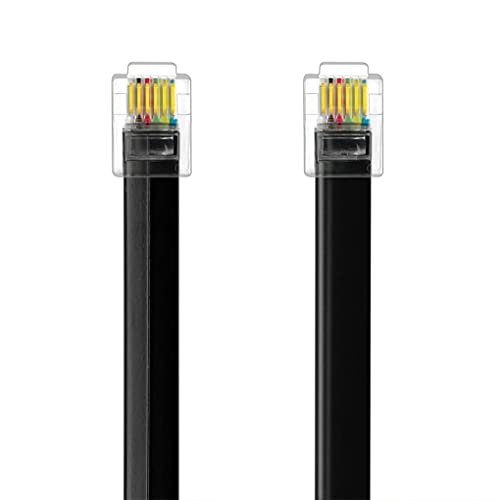 Necables (2 Paquete) Rj12 Cable Cable De Teléfono De 6 Pies Rj12 6p6c Cableado Recto Masculino A Hombre Para Que Los Datos Y La Voz Usen Black - 6 Pies