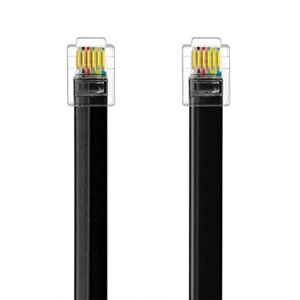 Necables (2 Paquete) Rj12 Cable Cable De Teléfono De 6 Pies Rj12 6P6C Cableado Recto Masculino A Hombre Para Que Los Datos Y La Voz Usen Black - 6 Pies