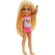 thumbnail image 3 of Muñeca pequeña Barbie Chelsea con traje de baño a rayas y estampado floral, 3 of 3