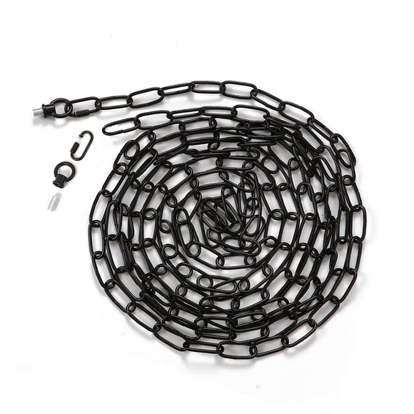 Cadena para lámpara colgante Voguad de 4,6 m, negra, resistente, 30 kg