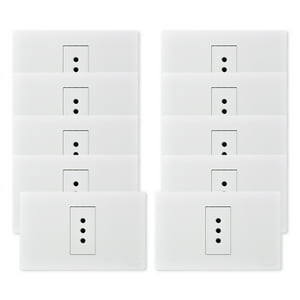 Want - Pack 10 Tomacorriente Simple Metálico 10A - Blanco