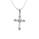 thumbnail image 1 of Collar Paris Jewelry 18K White Gold 2Ct Diamond Cross 18 in Blanco, 1 of 3